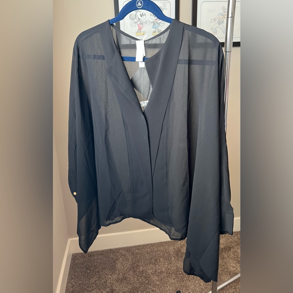 Wynne Layers - Blouse - Sheer for Layering - L - Green